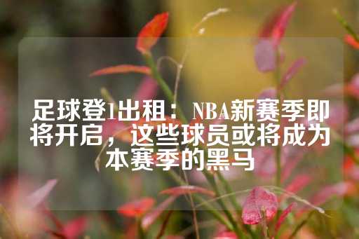 足球登1出租：NBA新赛季即将开启，这些球员或将成为本赛季的黑马