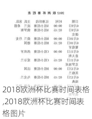 2018年欧式世界杯有关情况 2018年欧洲杯时间表-第2张图片-www.211178.com_果博福布斯